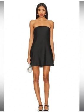 Show Me Your MuMu | Taylor Tube Dress | Black Satin | Size Small